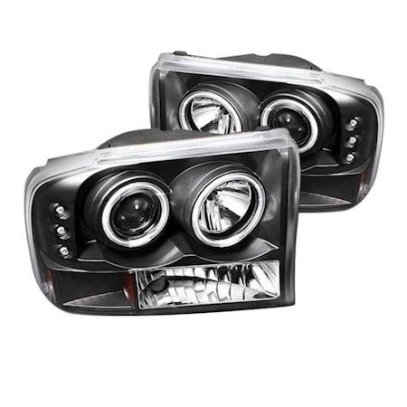 Spyder 1999-2004 Ford F250 Super Duty Black Halo Projector LED Headlights 5010339
